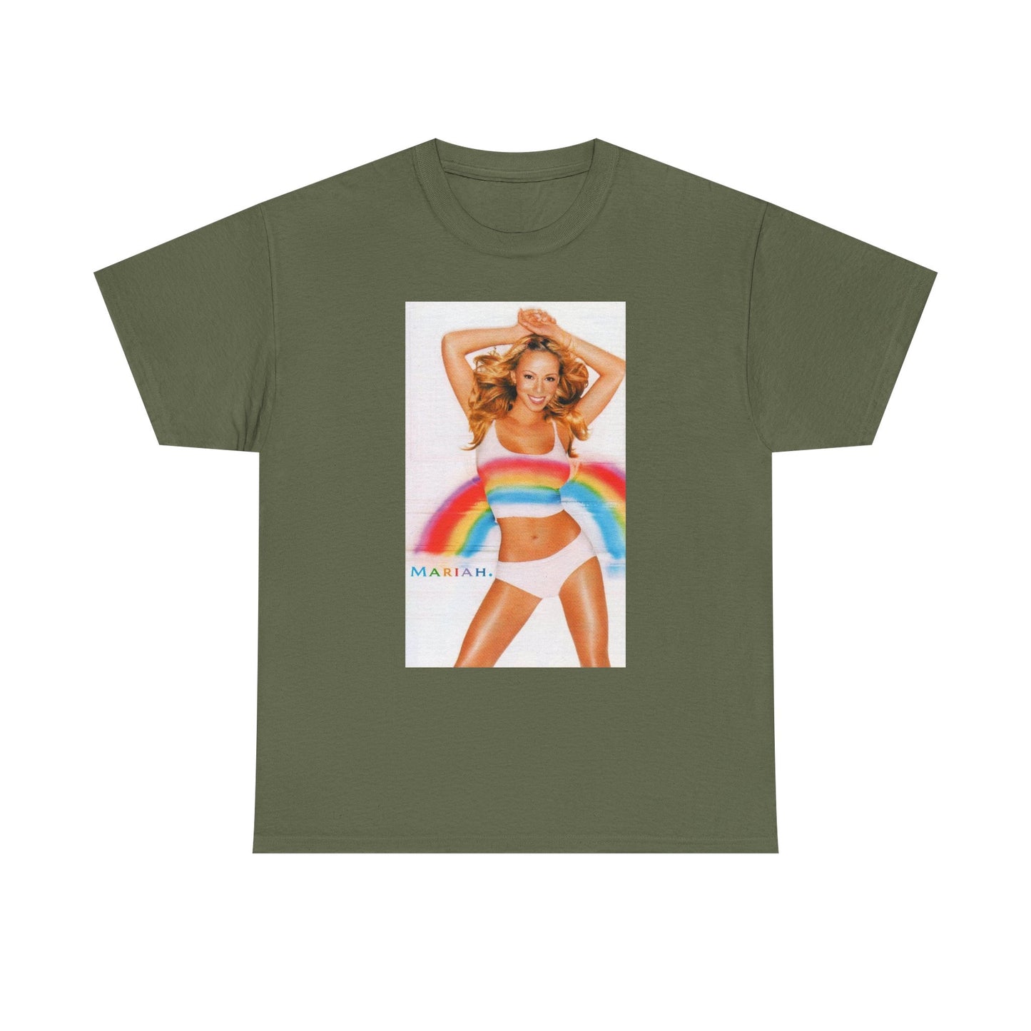 Mariah Carey T-shirt vintage Adam Sandler retro rainbow Unisex Heavy Cotton Tee