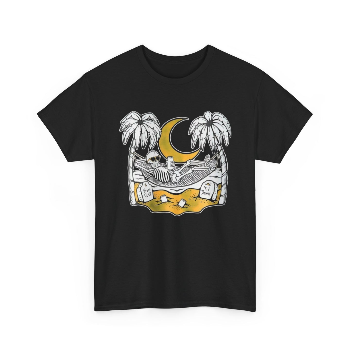 Dusk Till Dawn Beach Life Graphic T Shirt NEW ADULT Unisex Heavy Cotton Tee