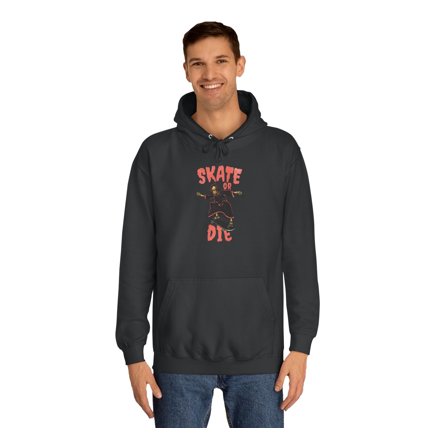 Skate Or Die Hoodie Graphic Skateboarding Grim Reaper Unisex College Hoodie