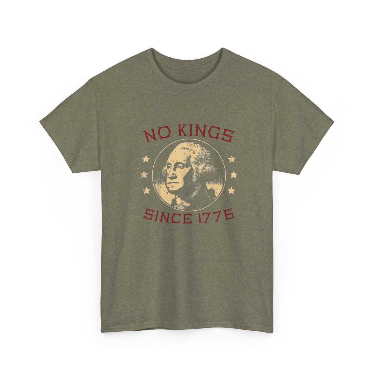 No Kings Since 1776 Ben Franklin Graphic T Shirt Unisex Heavy Cotton Tee NEW