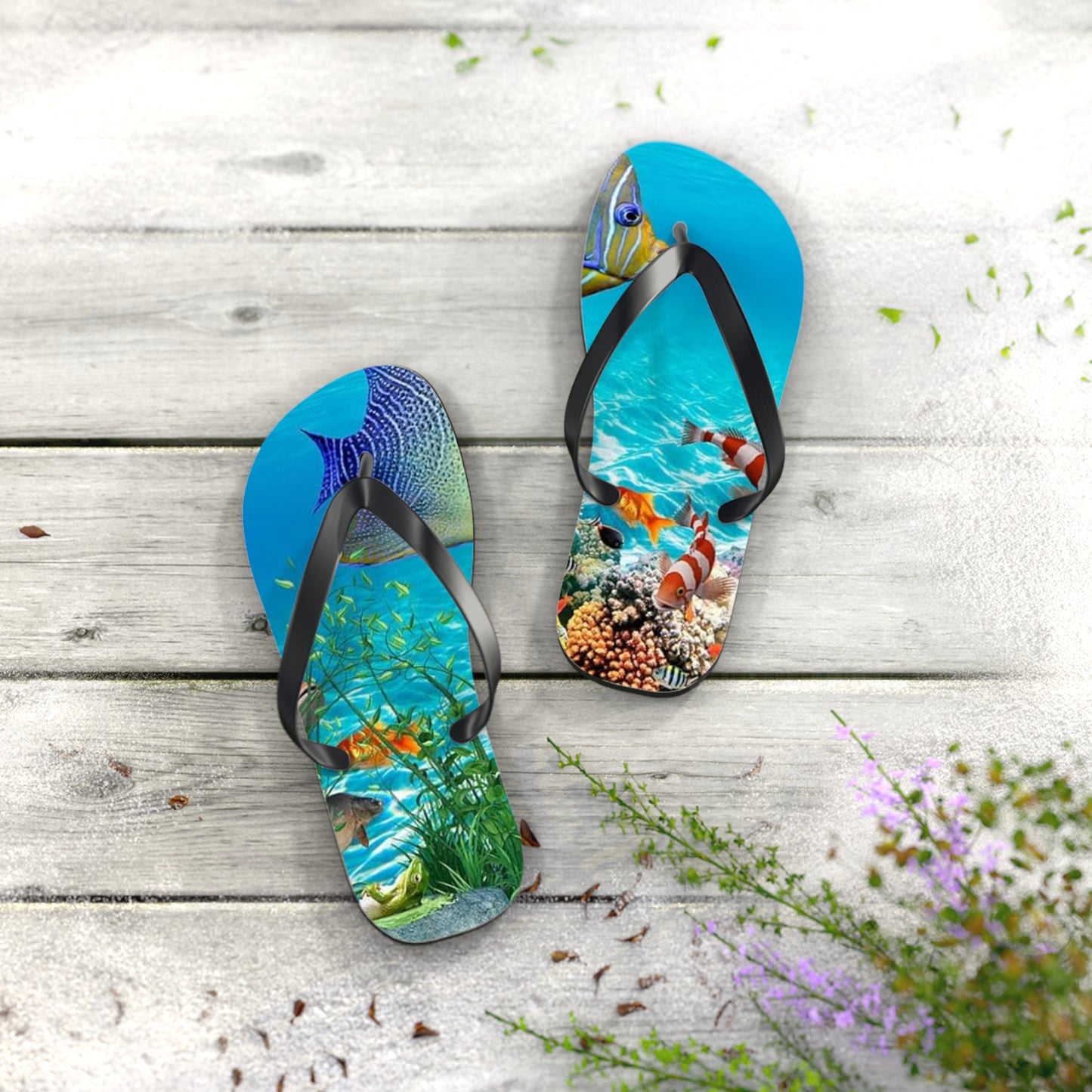 WAVES And SUN Co Sandals Ocean - Flip Flops -Slides Summer Beach BRAND NEW