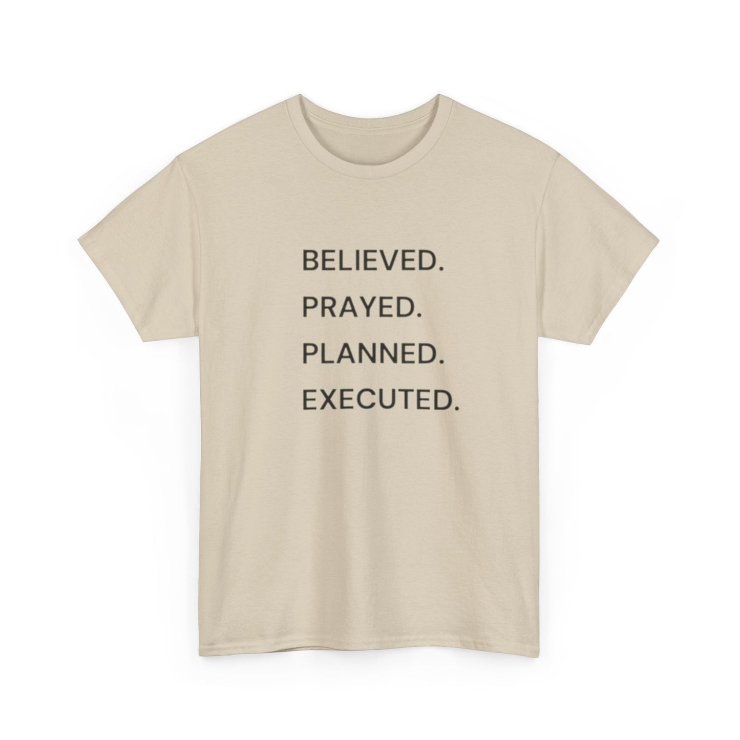 Believe Pray Plan Execute Graphic T Shirt NEW ADULT Tee