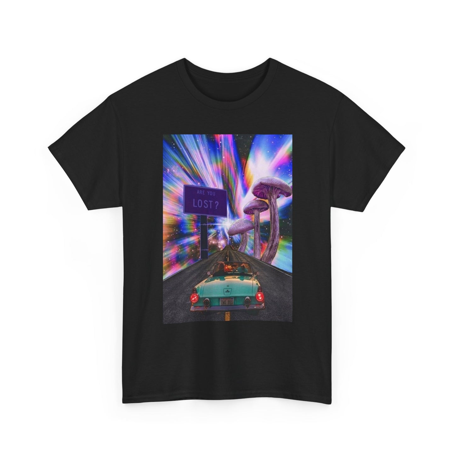 Mushroom Trippy Road Vibes T Shirt Unisex Heavy Cotton Vintage Gift NEW
