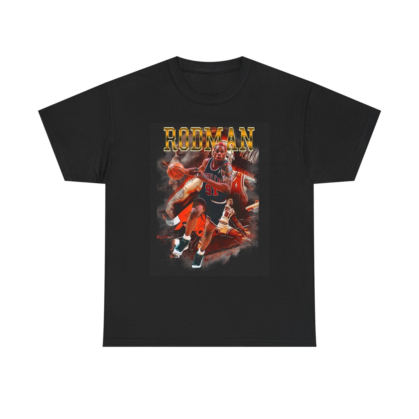 Dennis Rodman Graphic T Shirt Vintage Bulls Retro Unisex Heavy Cotton Tee