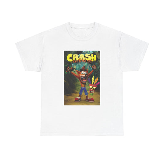 Crash Bandicoot Tshirt Retro Playstation Poster Gaming 90s Unisex Heavy Cotton