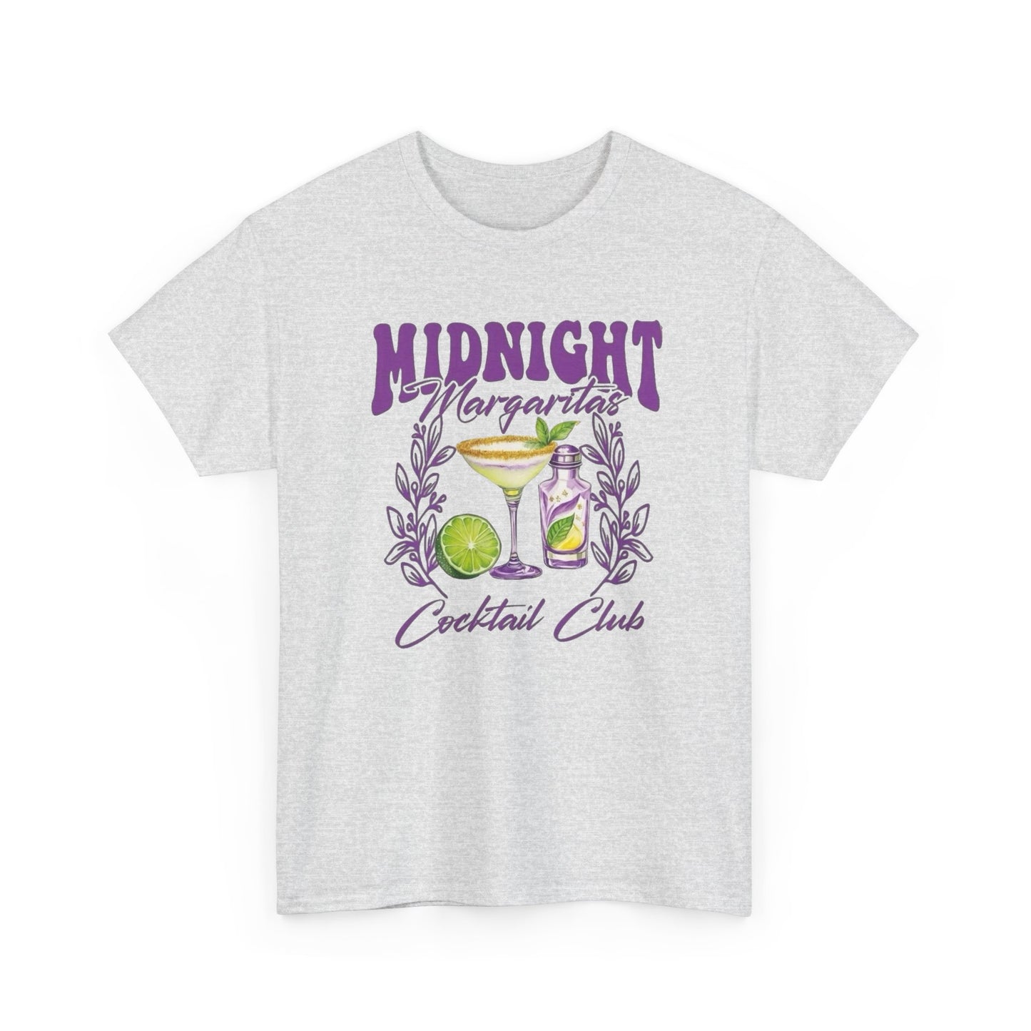 Midnight Margaritas Cocktail Club Graphic T Shirt NEW Unisex Heavy Cotton Tee