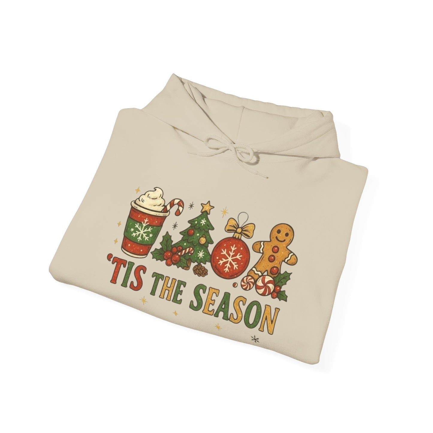 Tis The Season Gingerbread Man Graphic Hoodie NEW Heavy Blend™ Hooded Sweatshirt