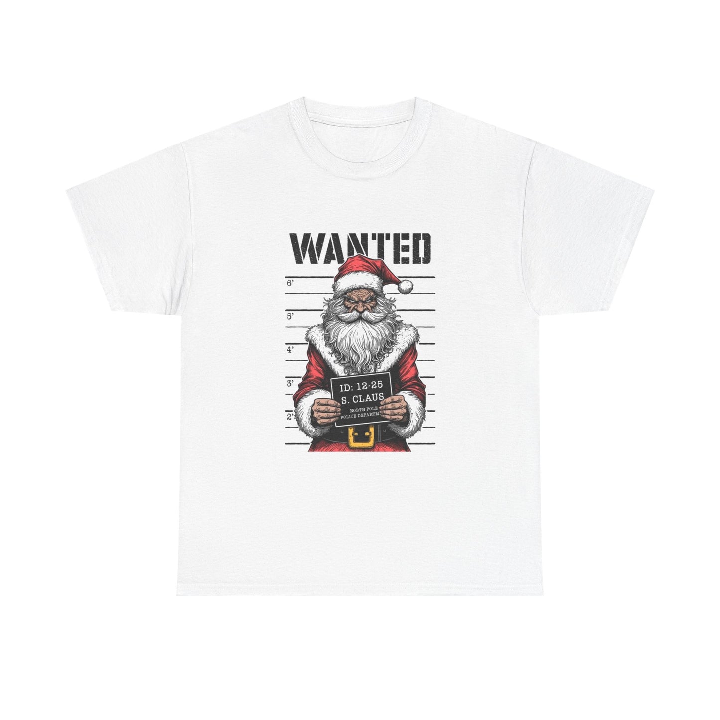 Santa Clause Wanted For Christmas Graphic T Shirt Cotton Tee