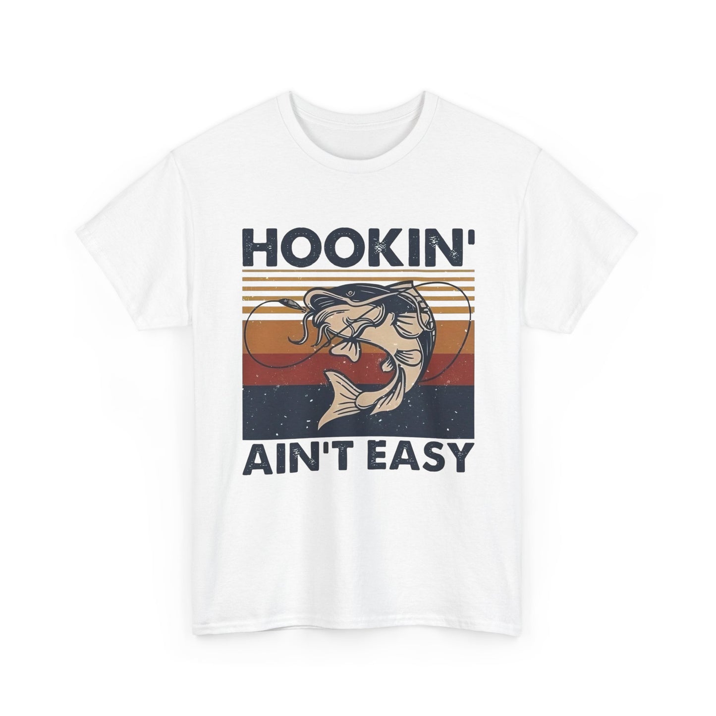 Hookin Aint Easy Fishing Graphic T Shirt NEW ADULT TEE VINTAGE