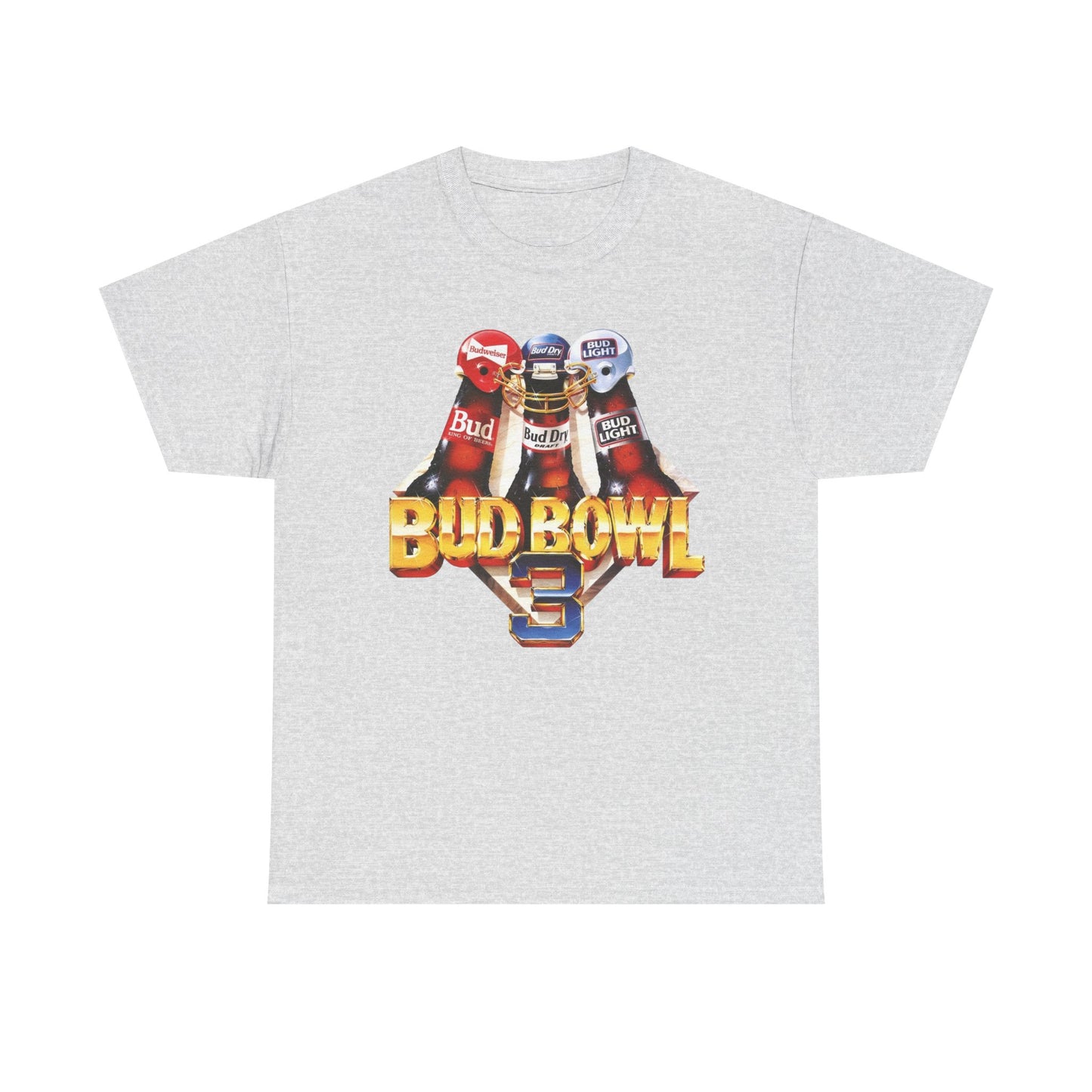 Bud Bowl Vintage Beer Graphic T-Shirt Unisex Heavy Cotton Tee Gift NEW