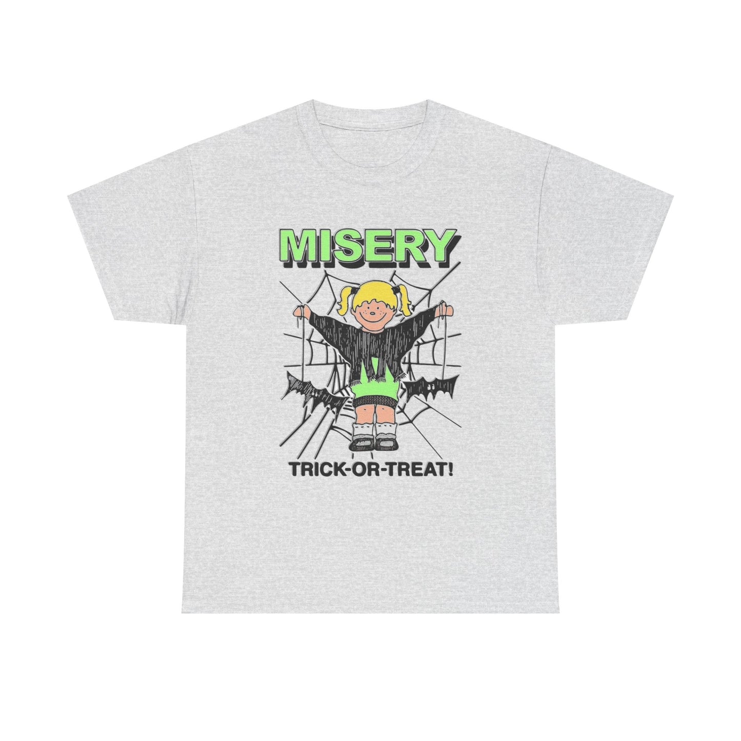 Misery Trick Or Treat Graphic T Shirt New Adult Unisex Heavy Cotton Tee