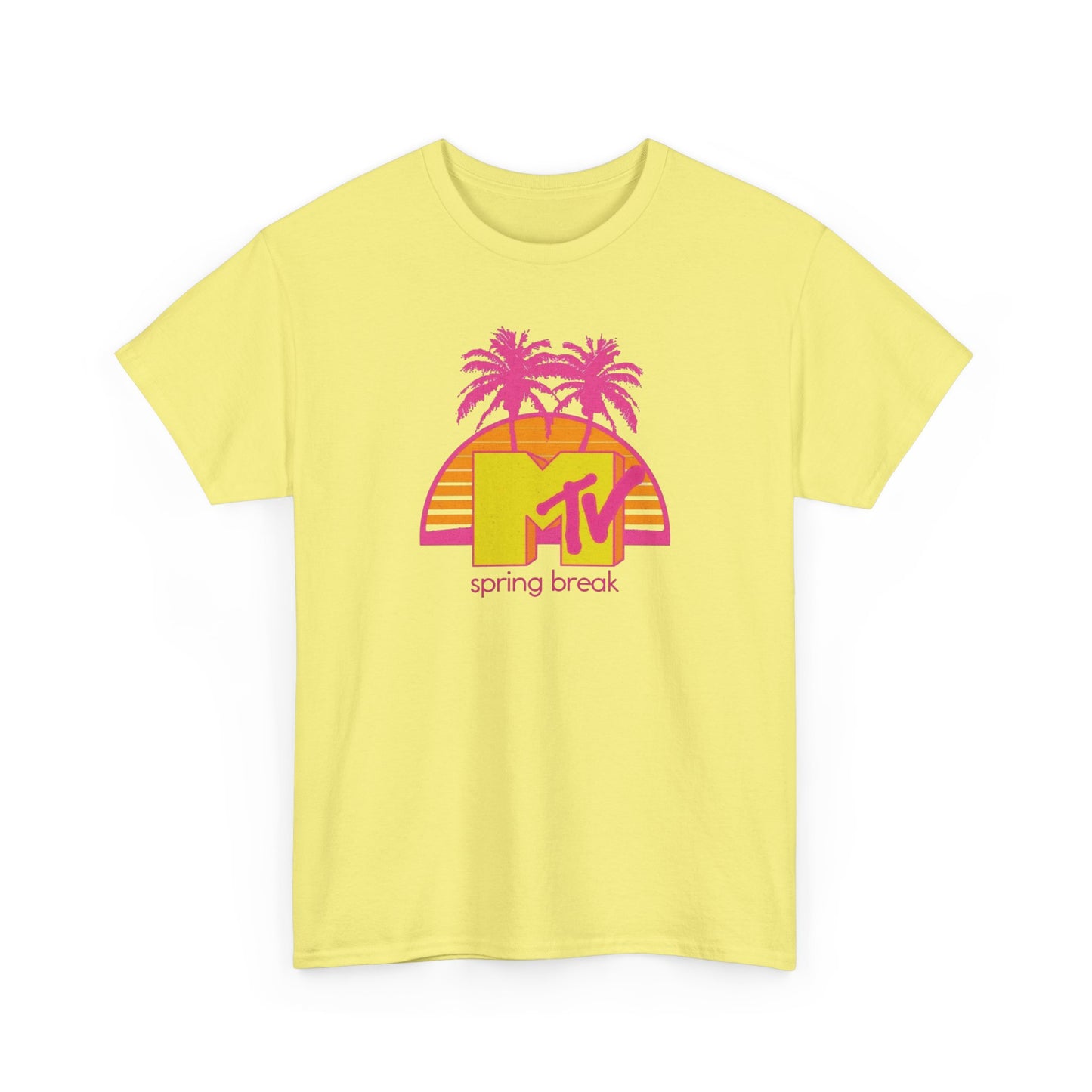 MTV Spring Break Vintage Tropical Graphic T-Shirt Unisex Heavy Cotton Tee