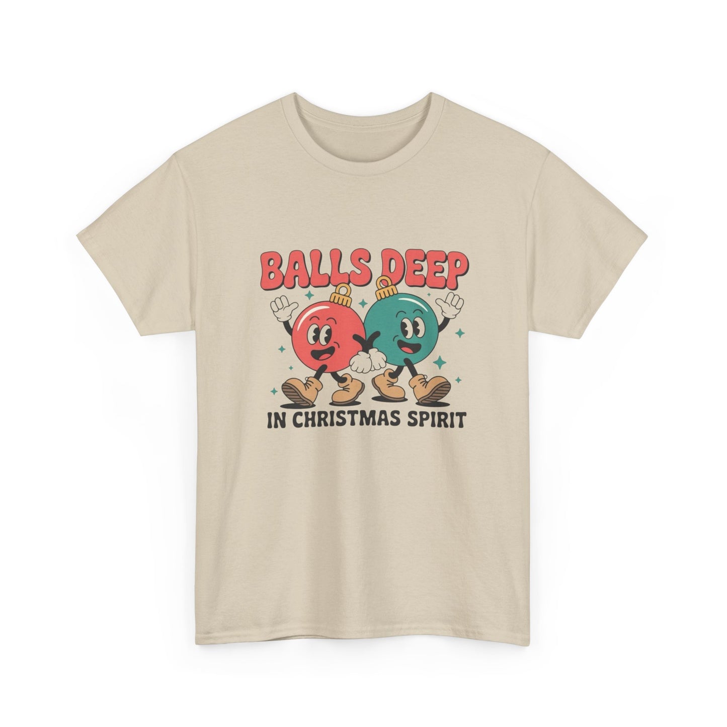 Balls Deep In Christmas Spirit Graphic T Shirt ADULT NEW
