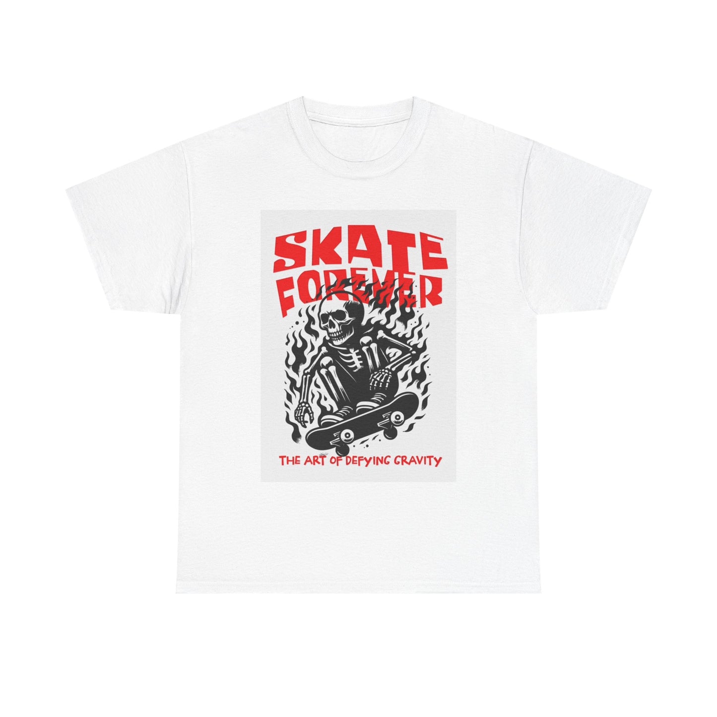 Skate Forever Tshirt Skateboarding Skeleton SB Graphic Unisex Heavy Cotton Tee