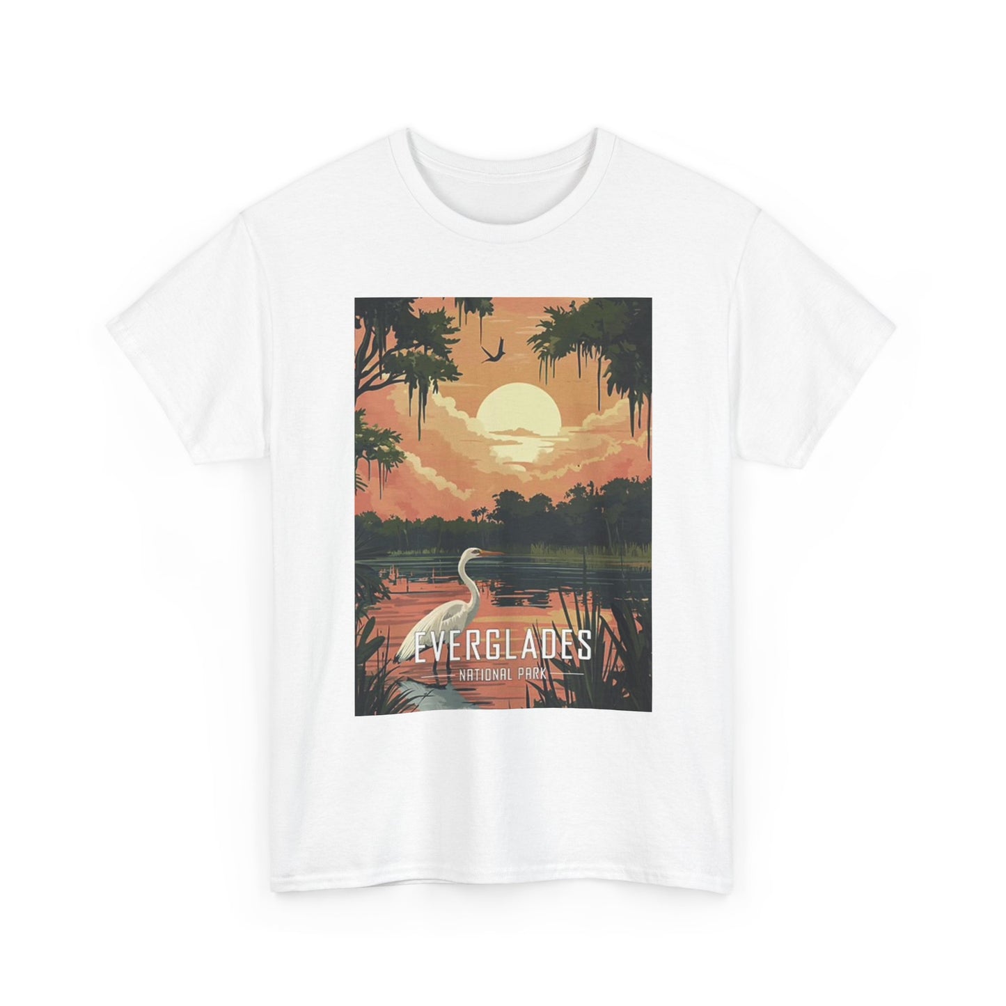 The Everglades Graphic T Shirt Retro Swamp Land Florida Unisex Heavy Cotton Tee