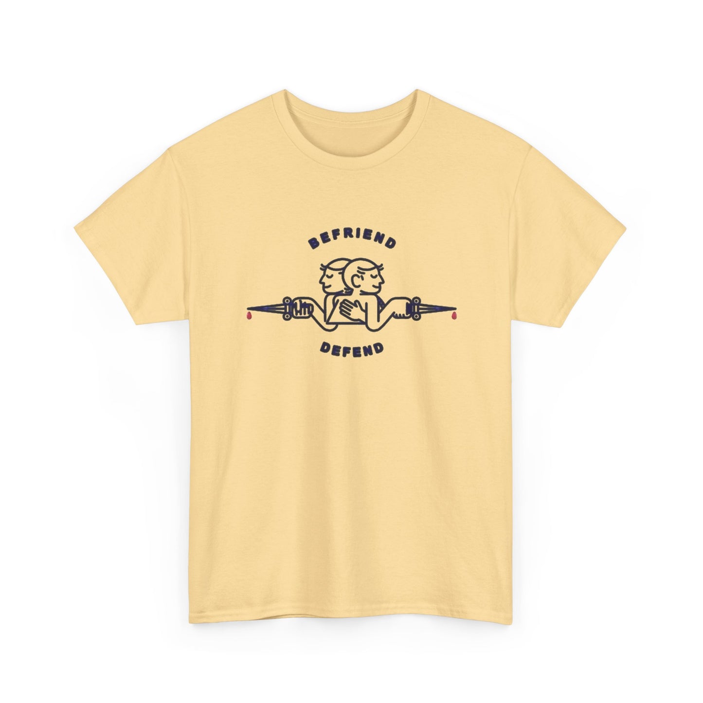 Befriend Defend Graphic T Shirt NEW Unisex Heavy Cotton Tee