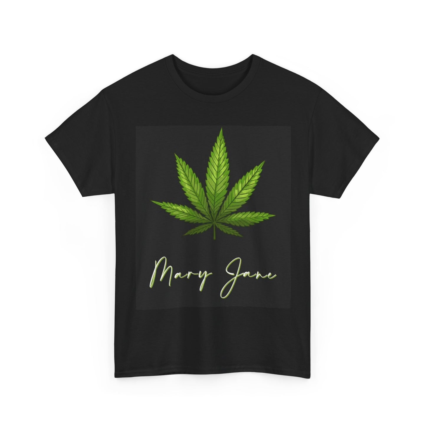 Mary Jane Tshirt Vintage Weed Leaf Art graphic 90s Unisex Heavy Cotton Tee