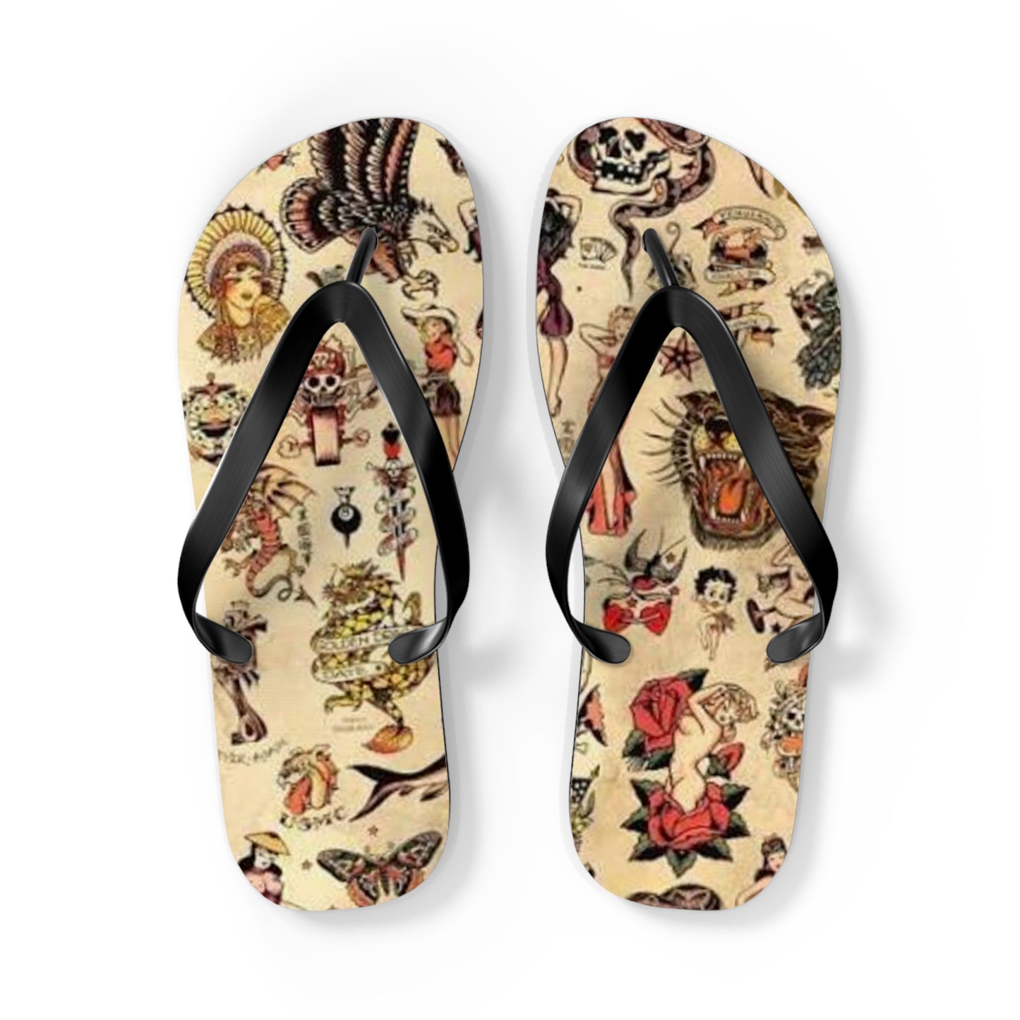 Sailor Jerry Sandals, Beach Shoes, Vacation Flip Flops, Pool Slides, Comfortable