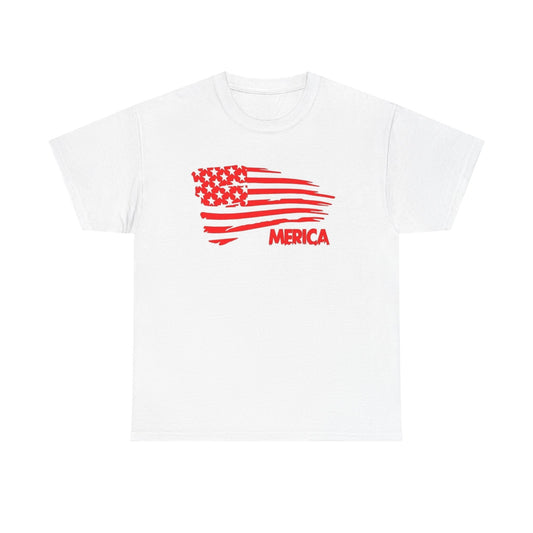 America Graphic T Shirt MERICA FLAG USA Unisex Heavy Cotton Tee