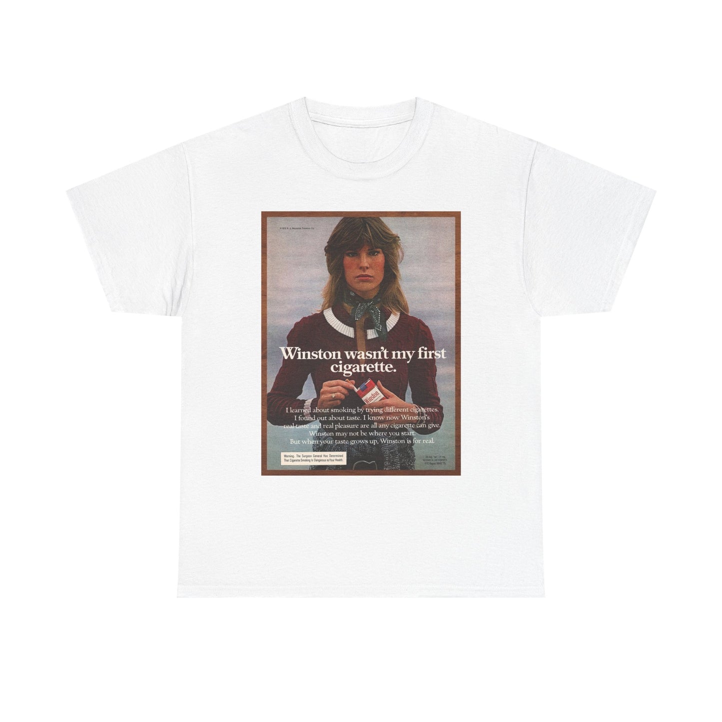 Winston T Shirt Funny Cigarette Poster Vintage Unisex Heavy Cotton Tee