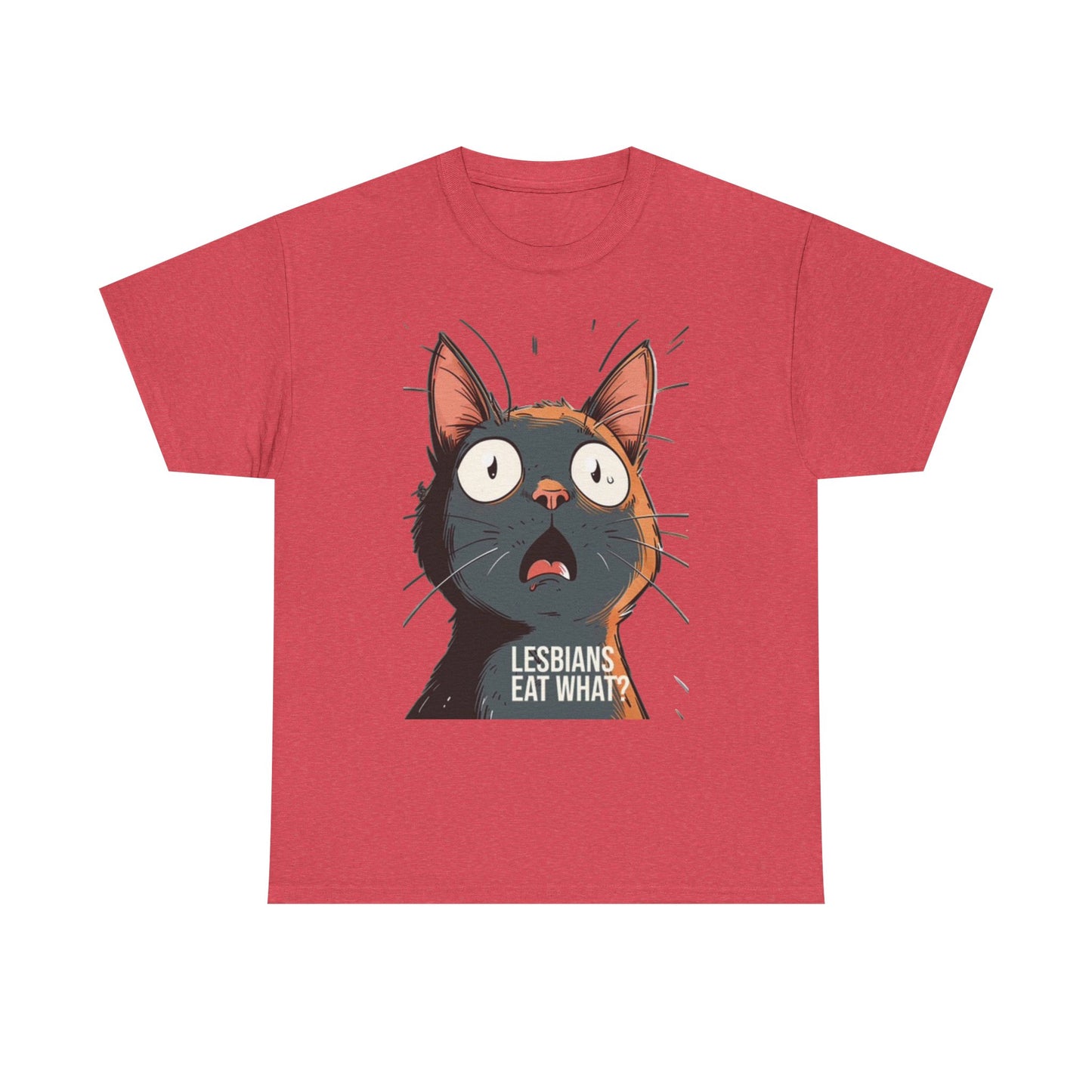 Funny Cat Lesbian Jokes Humor Graphic T Shirt NEW Unisex Heavy Cotton Tee