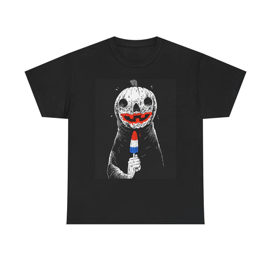 Ice Pop Graphic T Shirt Pumpkin Head Art Unisex Heavy Cotton Tee