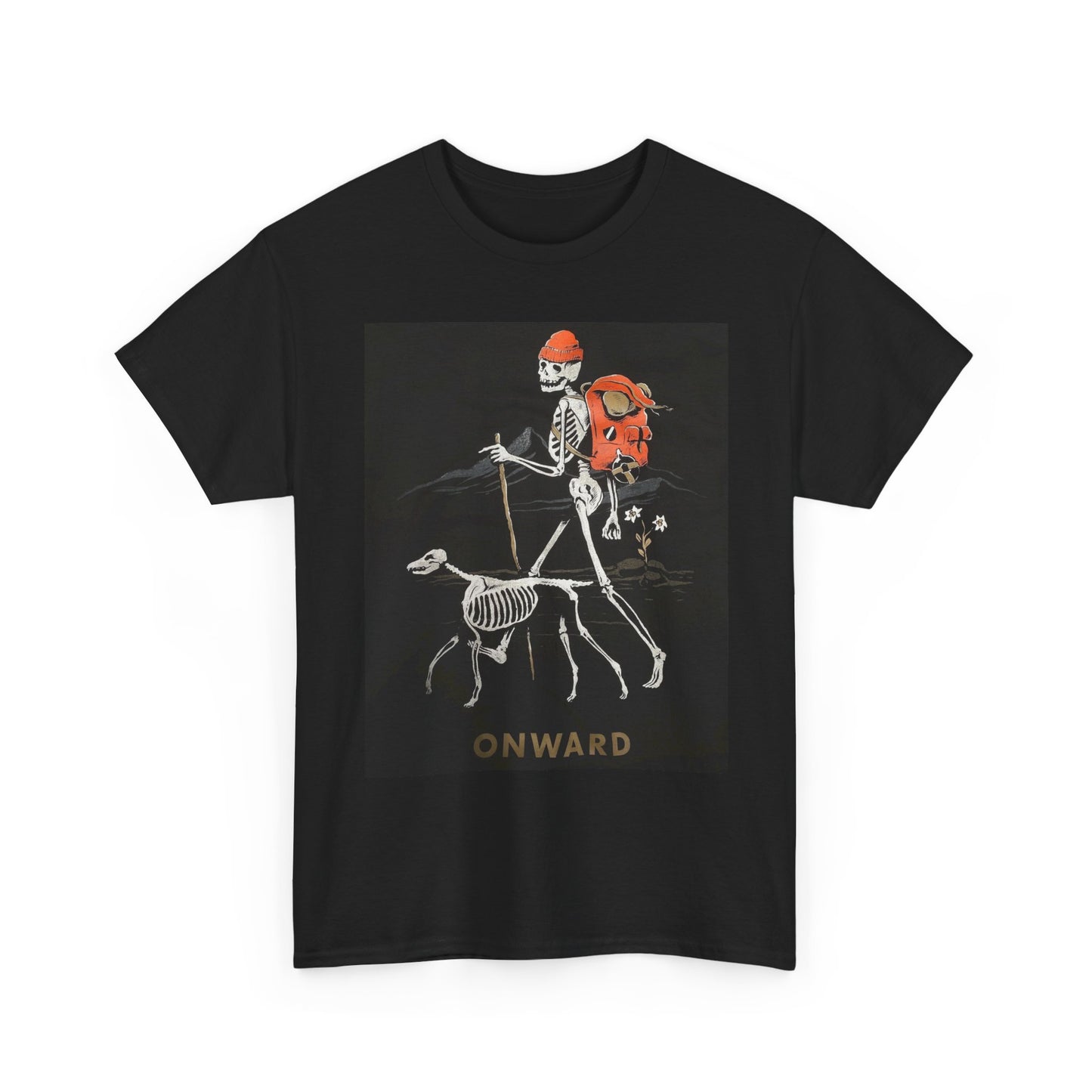 Onward Hiking Graphic T Shirt Outdoors Dogs Unisex Heavy Cotton Tee