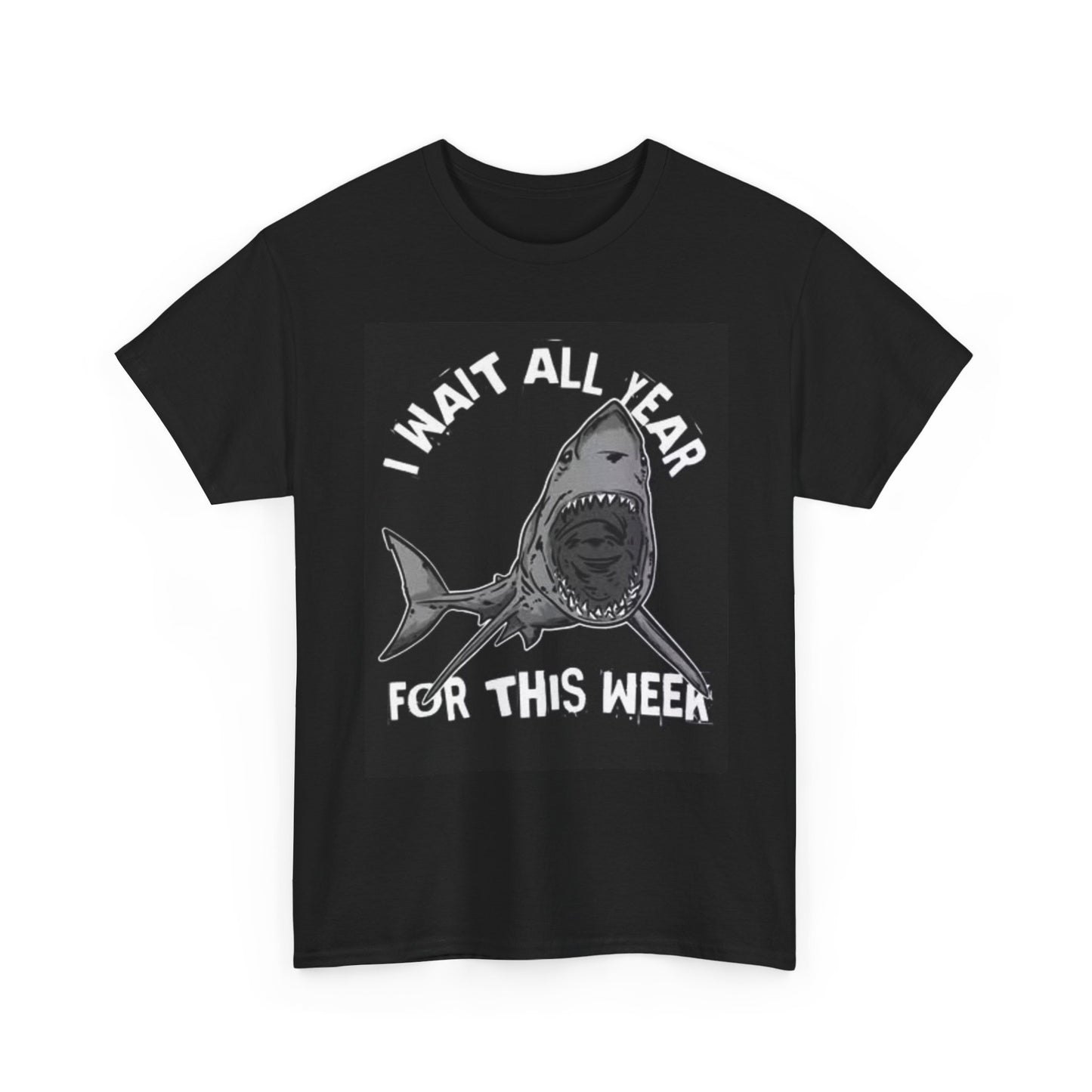 Shark Attack T Shirt Week Graphic Ocean Beach Unisex Heavy Cotton Tee