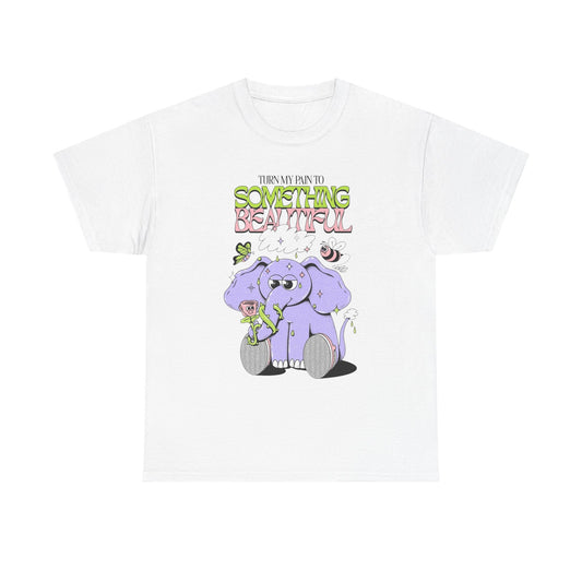 Turn Pain Into Something Beautiful Graphic T Shirt Unisex Heavy Cotton Tee