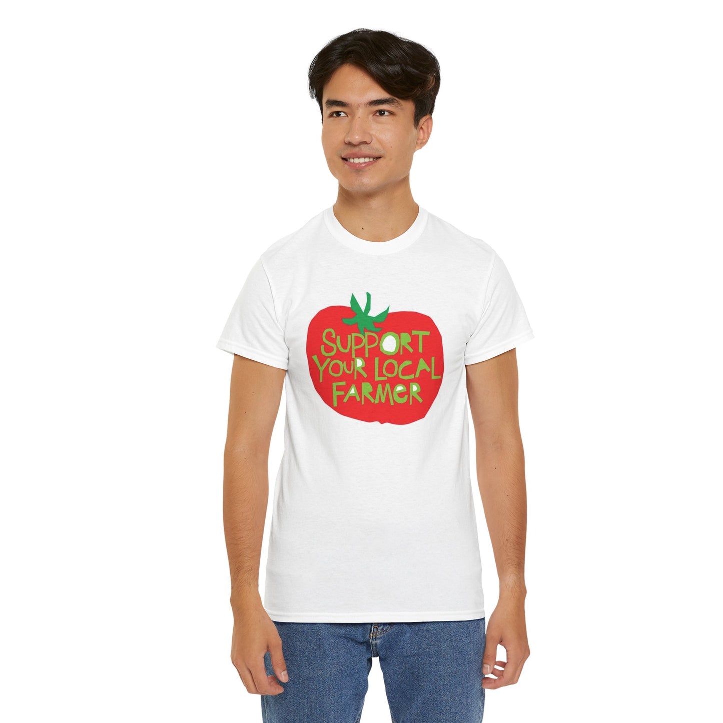 Support Your Local Farmer Graphic T Shirt Men's Heavy Cotton Tee