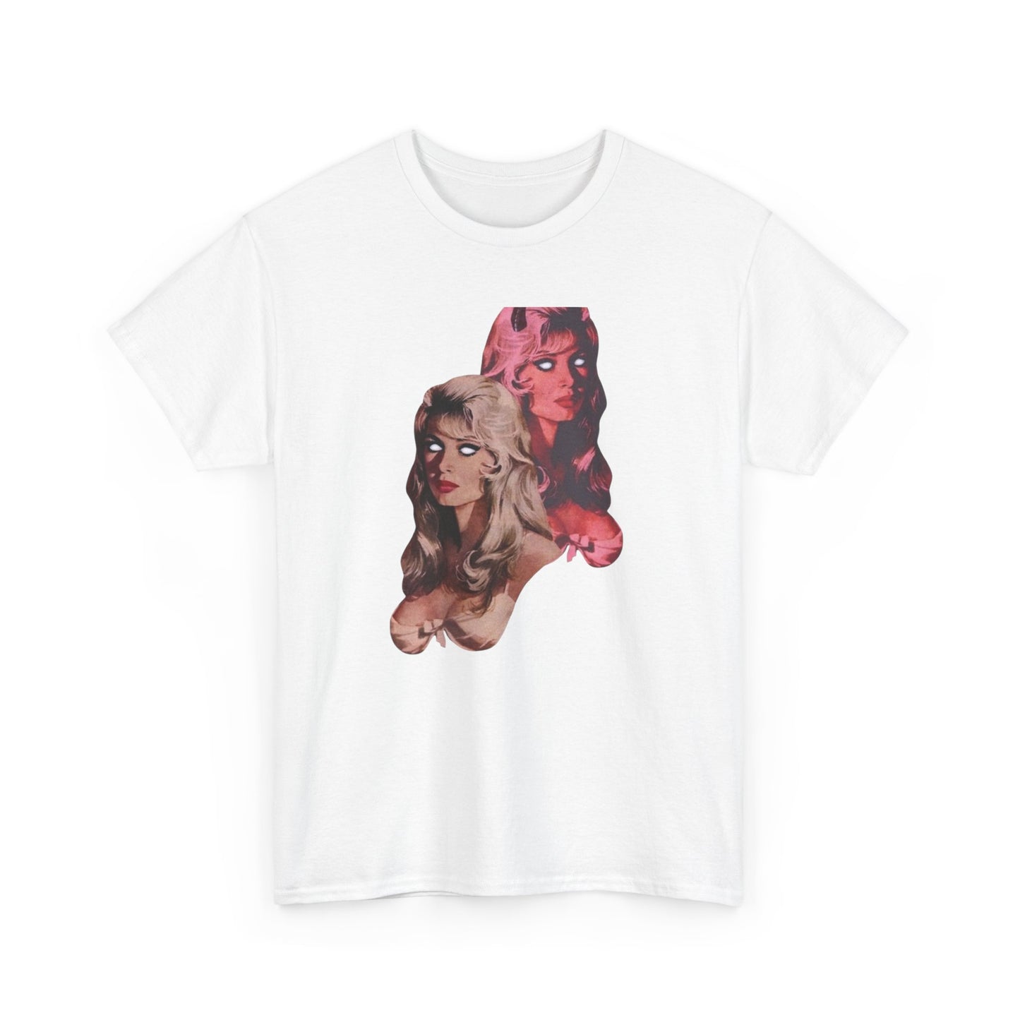 Blonde Model Eyes Vintage Graphic T-Shirt Women's Heavy Comfy Cotton Tee