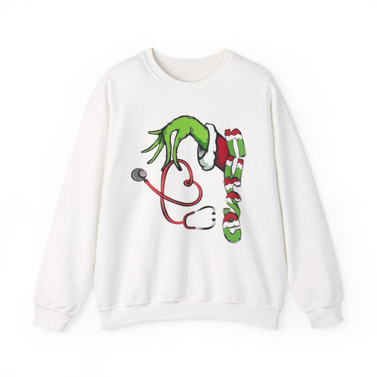 The Grinch Nurse Graphic Sweater NEW Unisex Heavy Blend™ Crewneck Sweatshirt