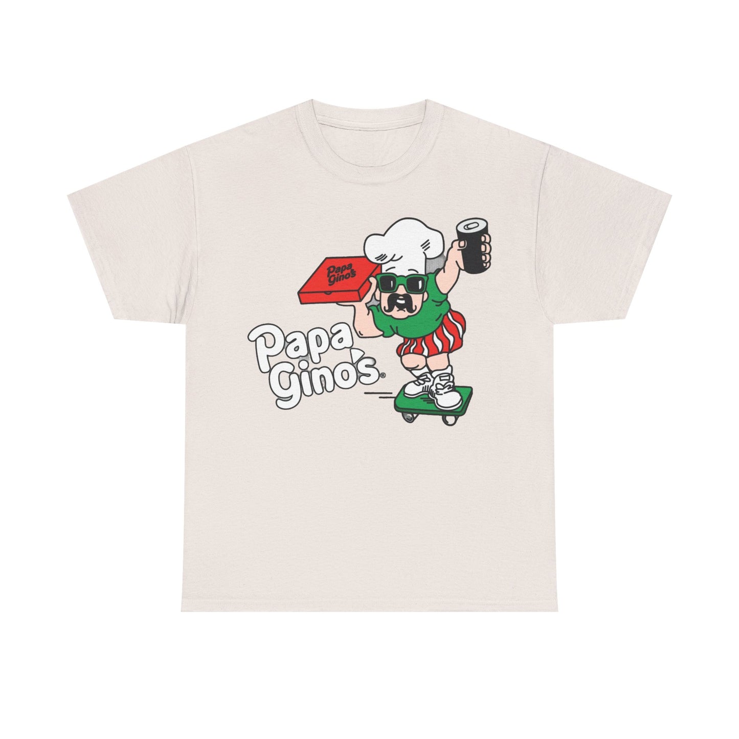 Papa Ginos Shirt Retro Logo Boston New England Pizza Unisex Heavy Cotton Tee