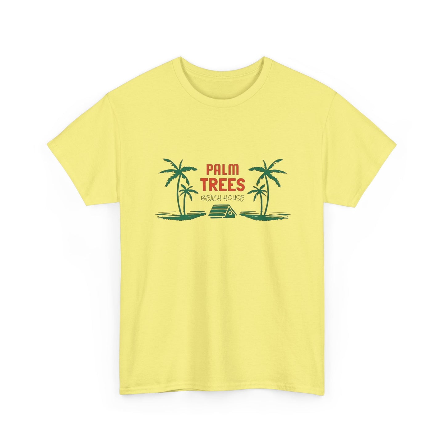 Palm Trees Beach House Graphic T Shirt NEW Unisex Heavy Cotton Tee
