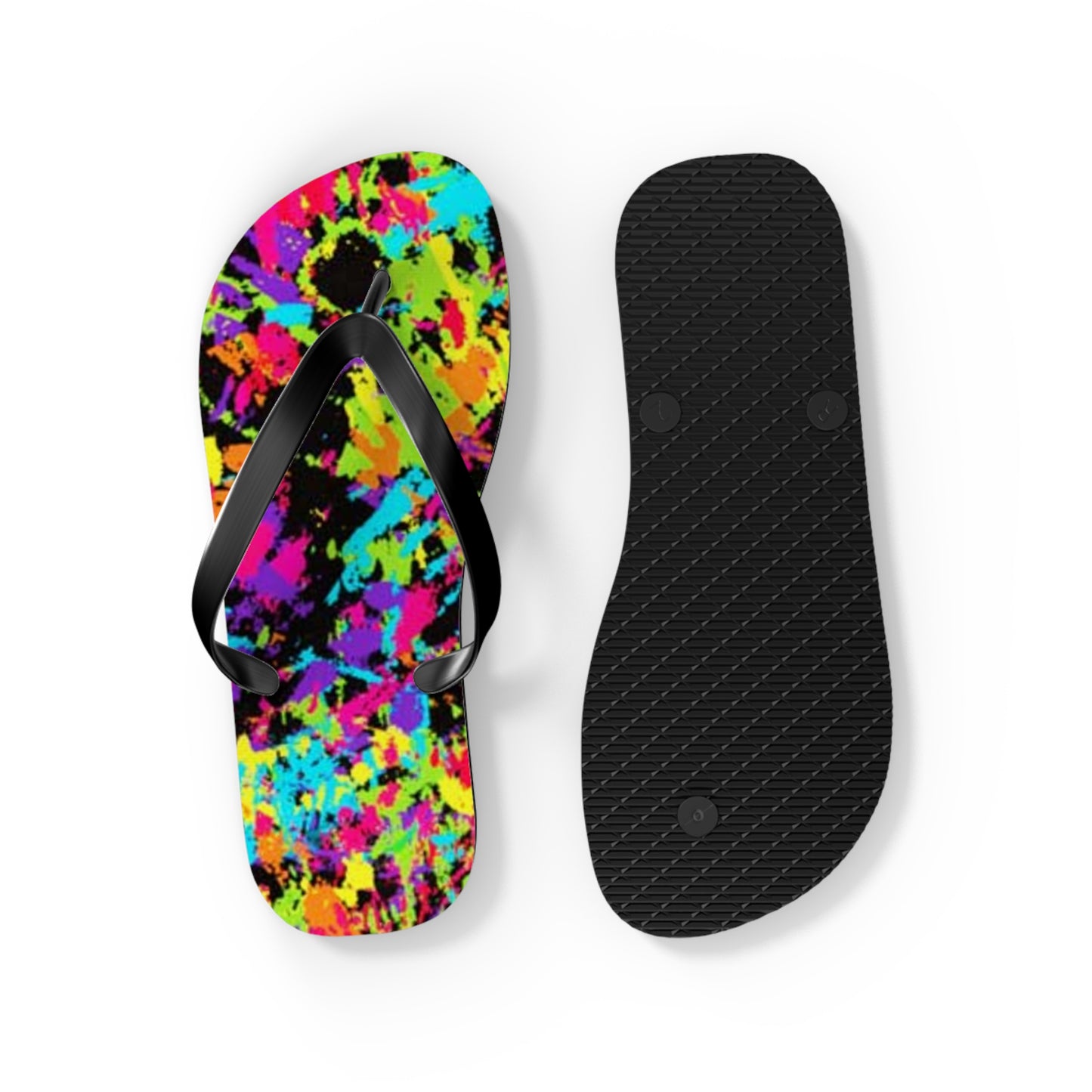 90s Retro Paint Flip Flops, Sandals Slides, Summer Footwear, Brand New