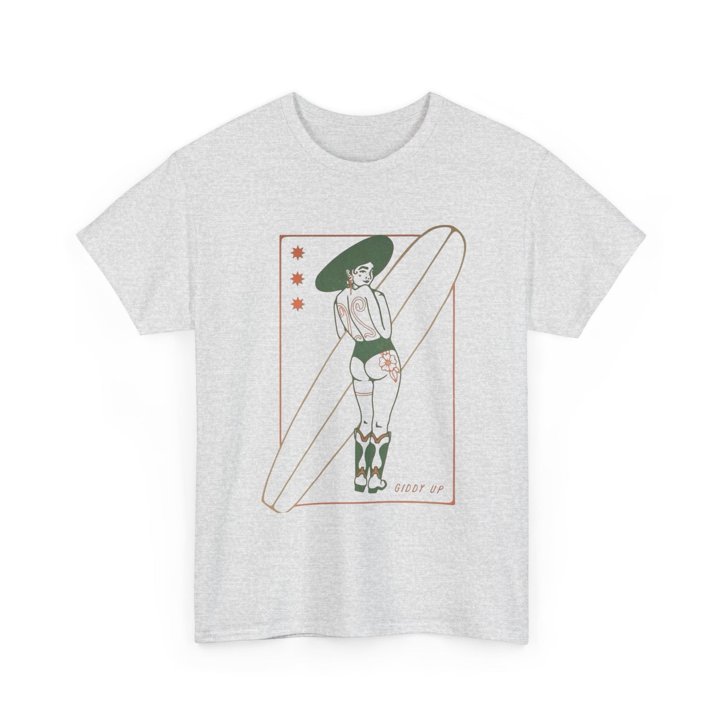 Giddy Up Surfer Graphic T-Shirt Cotton Tee New Gift Vintage