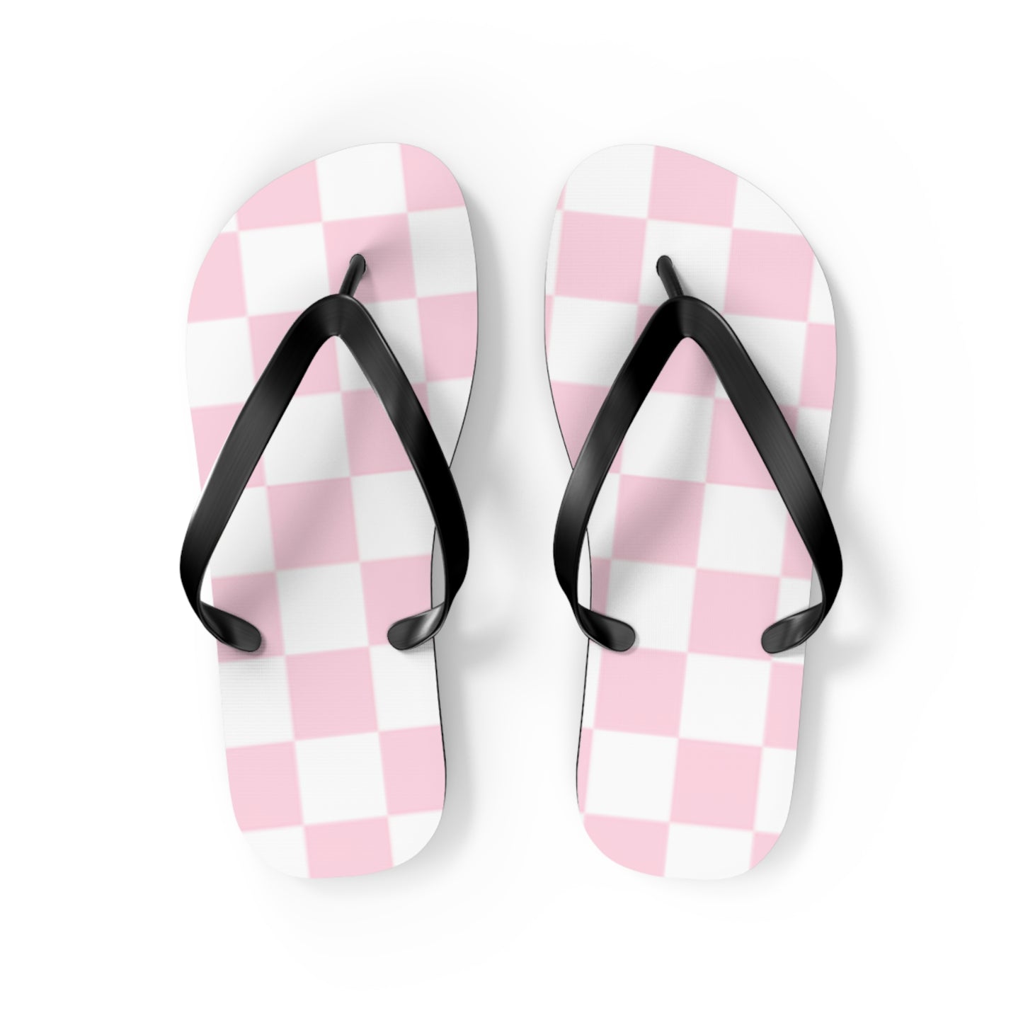 Pink Checkered Sandals, Beach Shoes, Vacation Flip Flops, Pool Slides