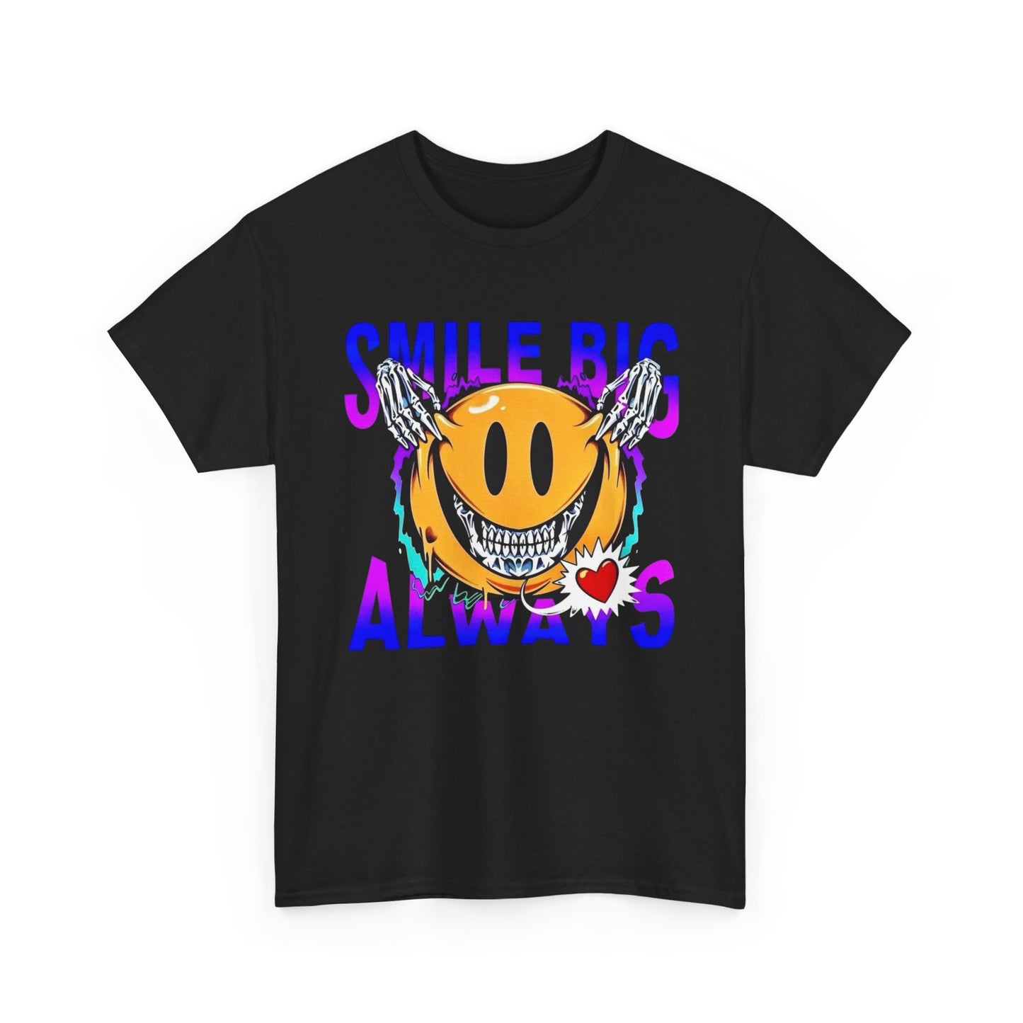 Smile Big Always Graphic T-Shirt Comfy Cotton Tee Brand NEW