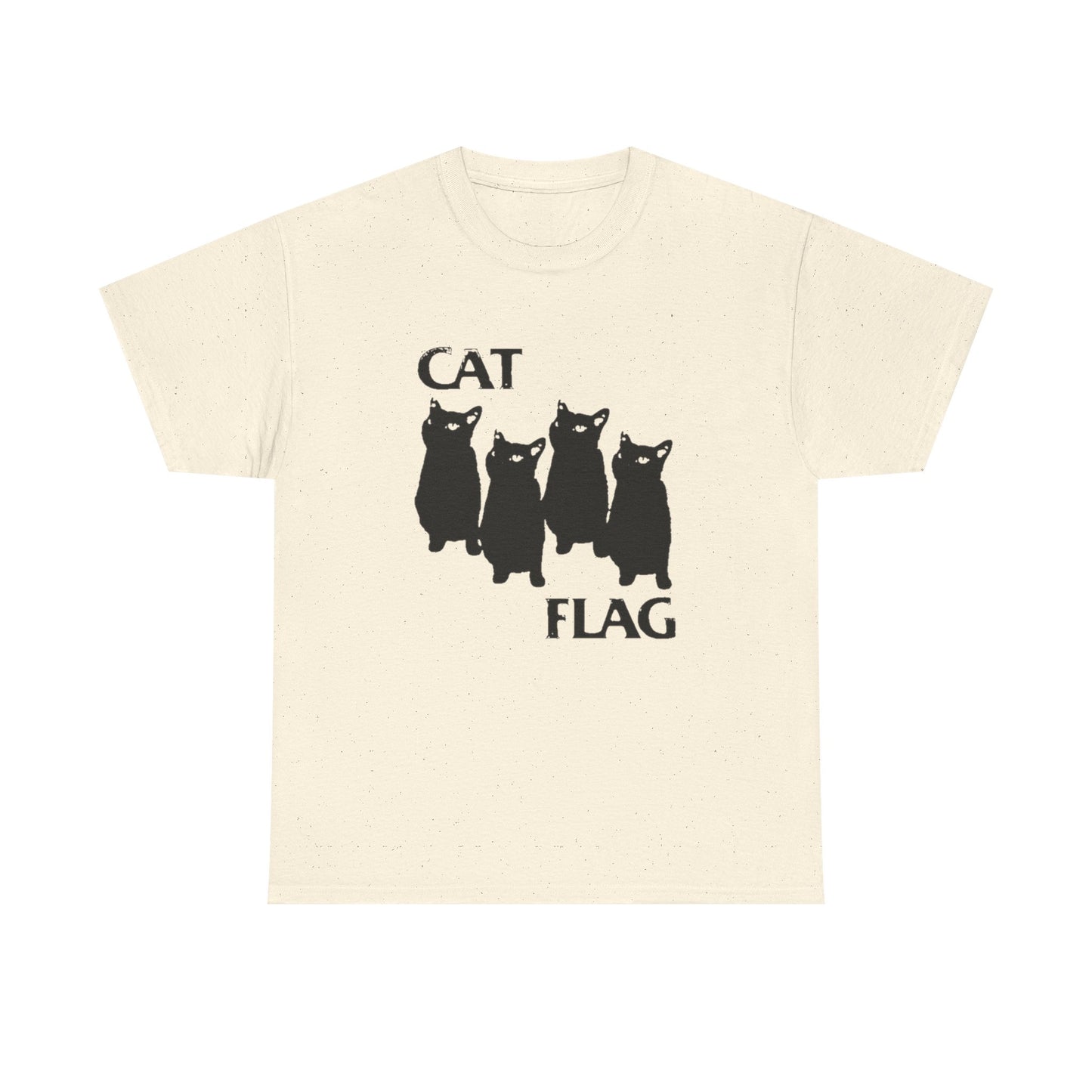 Cat Flag Funny Retro Graphic T Shirt Unisex Heavy Cotton Tee