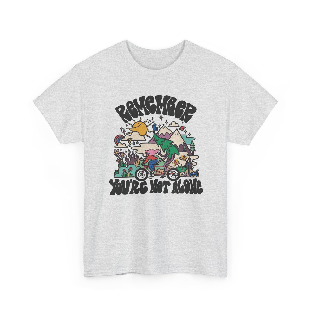 Remember Your Not Alone Graphic T Shirt Men's Art Heavy Cotton Tee