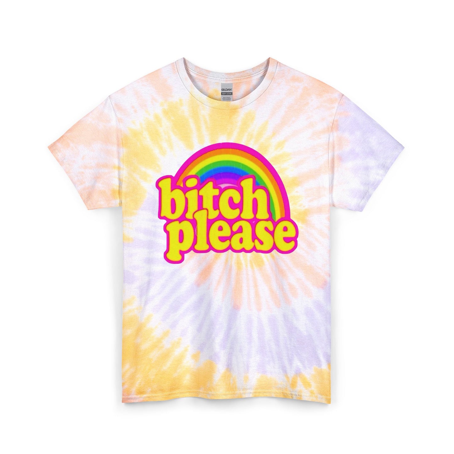 Bitch Please Funny Rainbow Graphic T Shirt Unisex Tie Dye Cotton Tee Gift