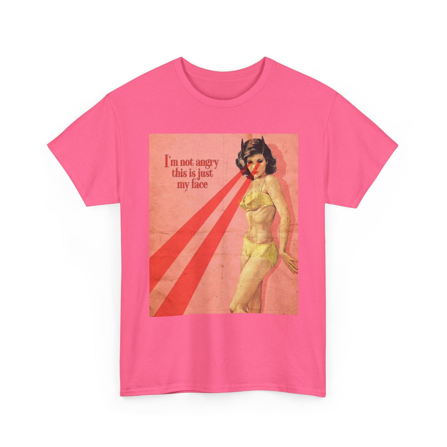 I'm Not Angry Vintage Graphic T-Shirt Women's Heavy Comfy Cotton Tee