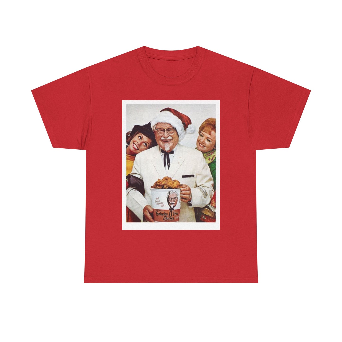 KFC Shirt Christmas Graphic Funny Vintage Gift Retro Unisex Heavy Cotton Tee