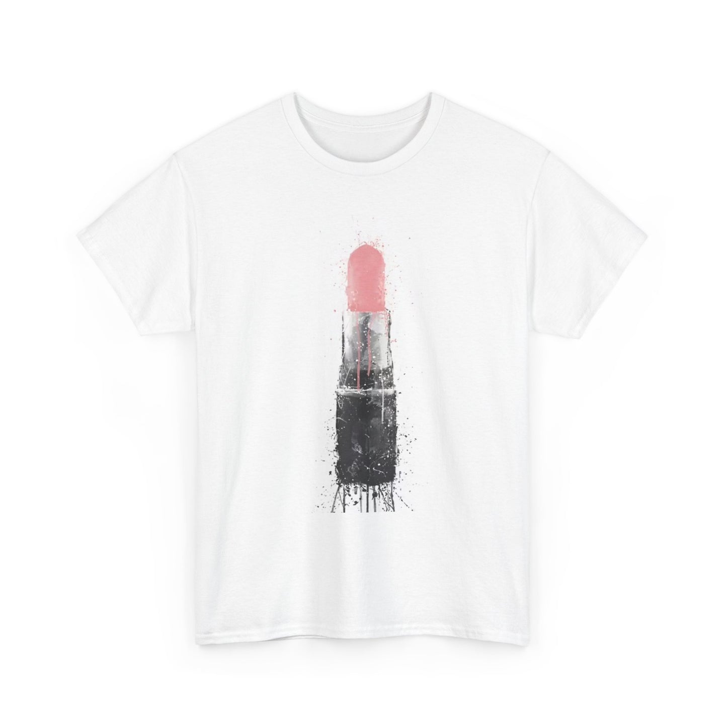Pink Lipstick Graphic T Shirt Makeup Unisex Heavy Cotton Tee