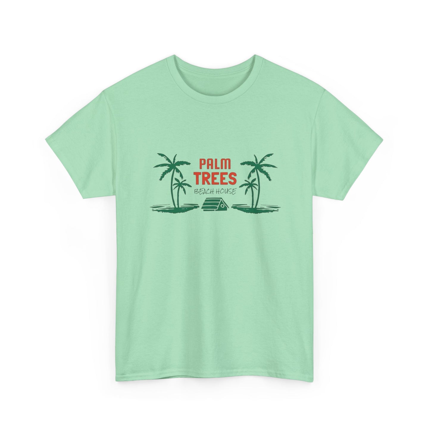 Palm Trees Beach House Graphic T Shirt NEW Unisex Heavy Cotton Tee