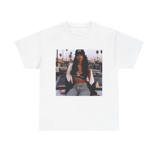 Aaliyah Tshirt Retro California Poster Vintage Hip Hop Unisex Heavy Cotton Tee