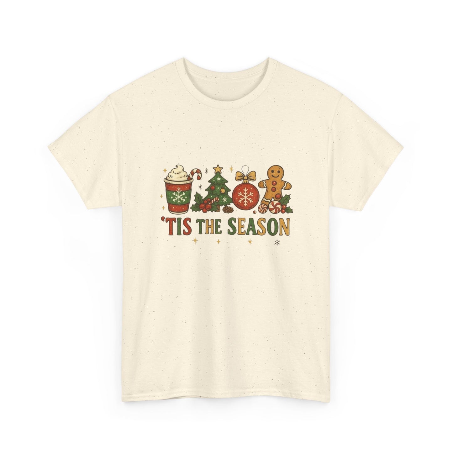 Tis The Season Christmas Graphic T Shirt NEW Unisex Heavy Cotton Tee