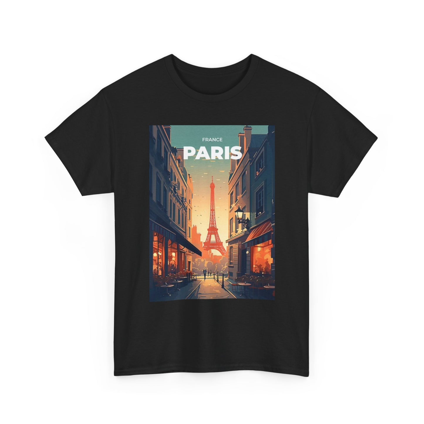 Paris France Graphic T Shirt Vintage Retro BRAND NEW Unisex Heavy Cotton Tee