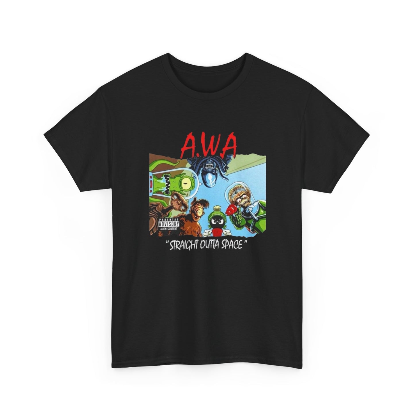 Straight Outta Space Aliens Graphic T Shirt Unisex Heavy Cotton Tee Gift New