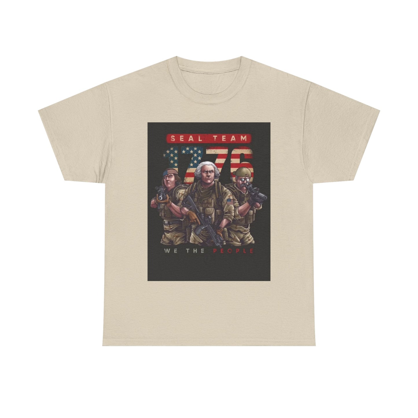 Navy Seals Team Tshirt 1776 America July 4th Flag Unisex Heavy Cotton Tee